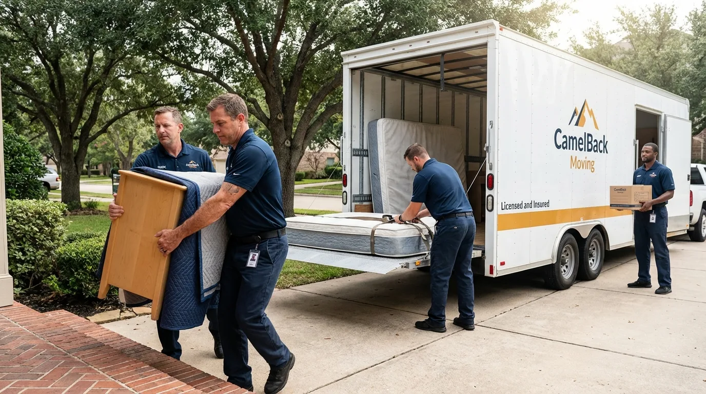 Crew loading residential truck for cross-state move from Fort Dodge, IA